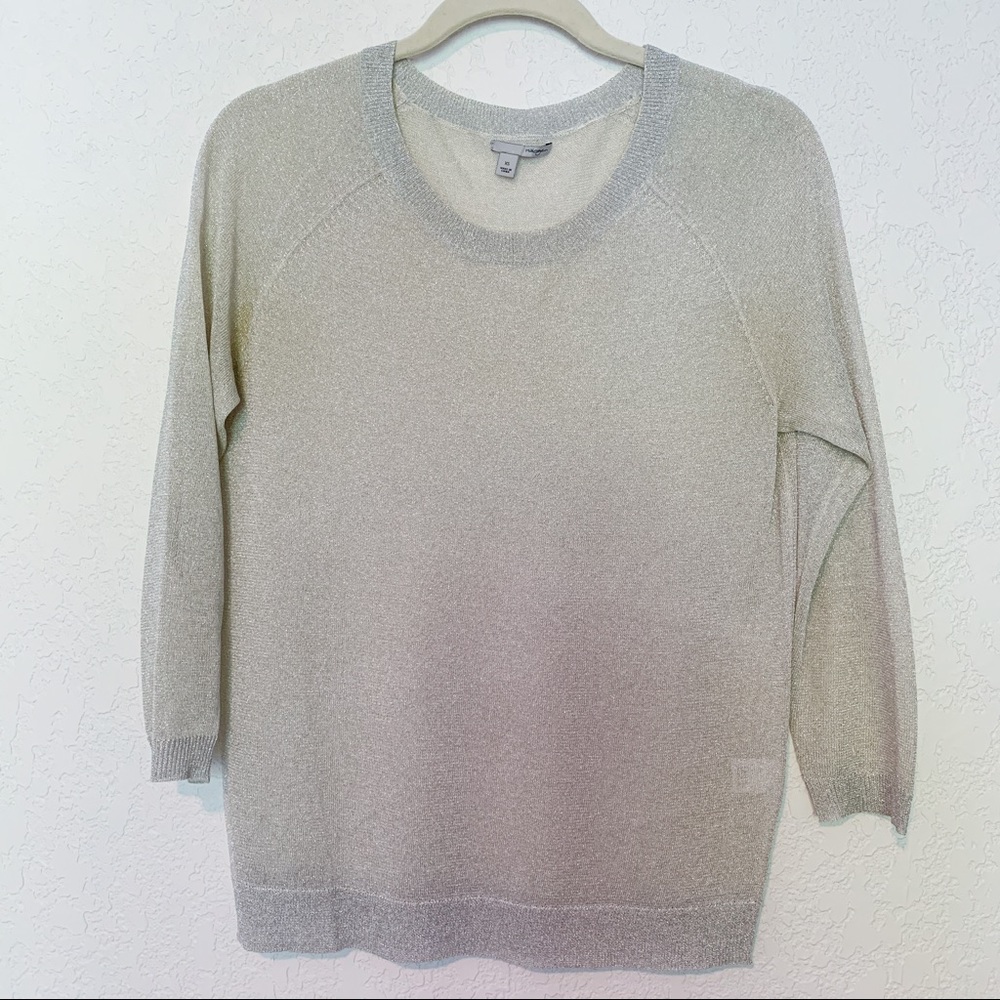 HALOGEN Silver Sparkle Sweater